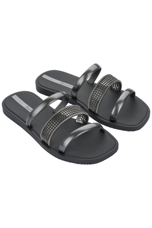 IPANAMA SEU BRILHO SLIDE FEM DARK GREY/SILVER