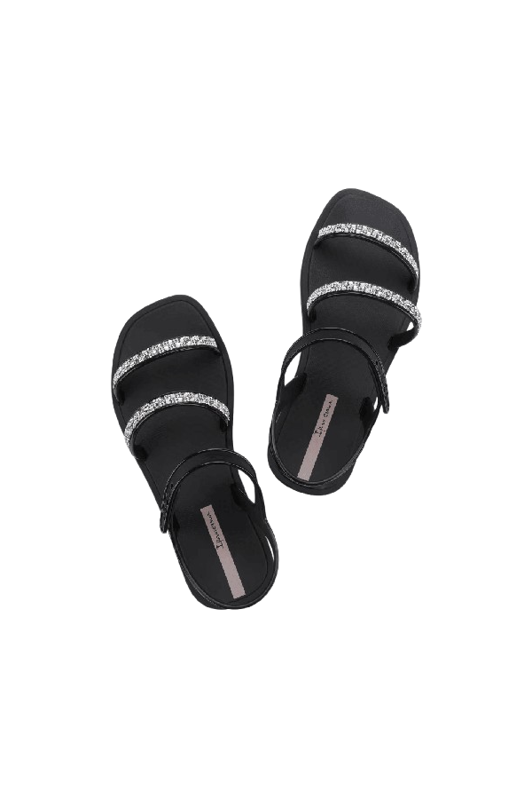 IPANEMA CRISTAL SANDAL AD BLACK/BLACK/SILVER