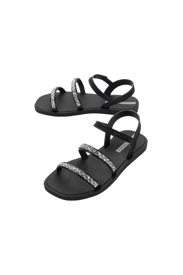 IPANEMA CRISTAL SANDAL AD BLACK/BLACK/SILVER